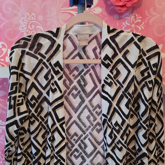 Chic Geometric Patterned Cardigan - Picture 4 of 4